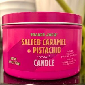 Trader Joe's Salted Caramel Pistachio Scented Candle Pink Brazil Nut Body Butter